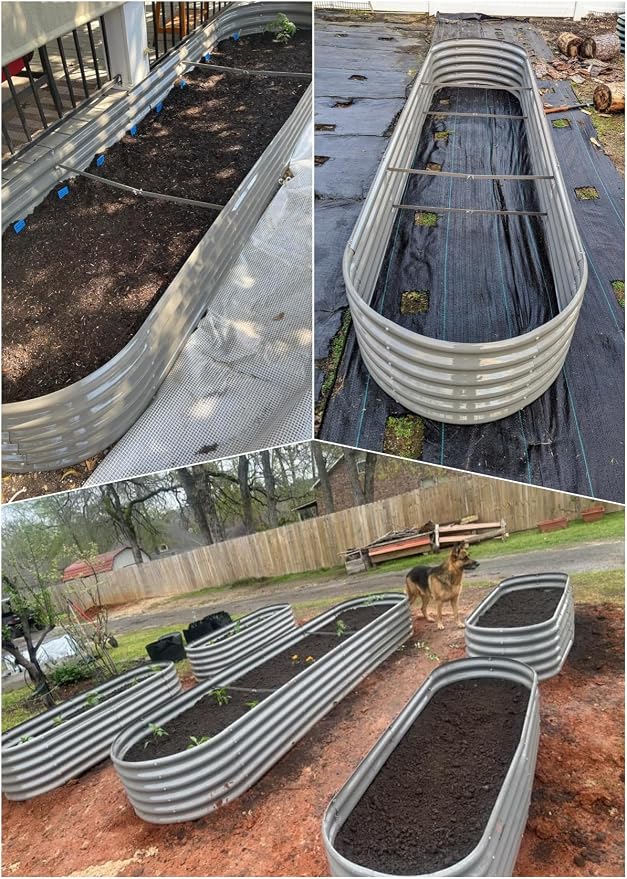 A ANLEOLIFE 12X3X1.5 ft Galvanized Raised Garden Beds Outdoor, Oval Extra Large - Image 5
