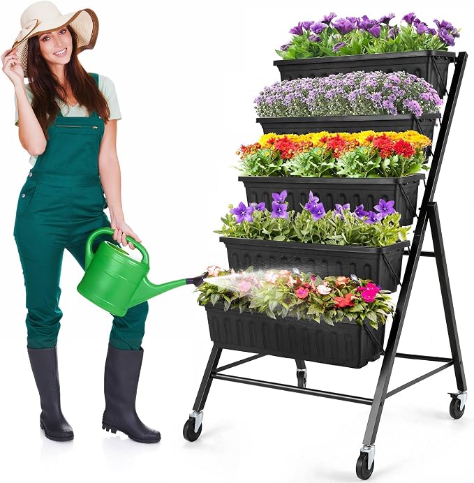 Homdox 4FT Vertical Garden Bed, 5 Tiers Raised Garden Planter, 25.6 * 26 * by HOMDOX