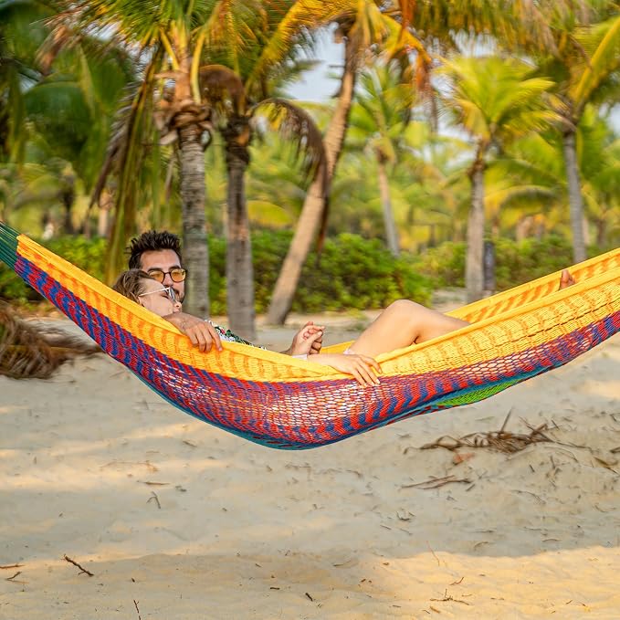 Lazy Daze Hammocks Handwoven Mayan Hammock, 10.5 FT Soft Rope Double Hammocks - Image 8