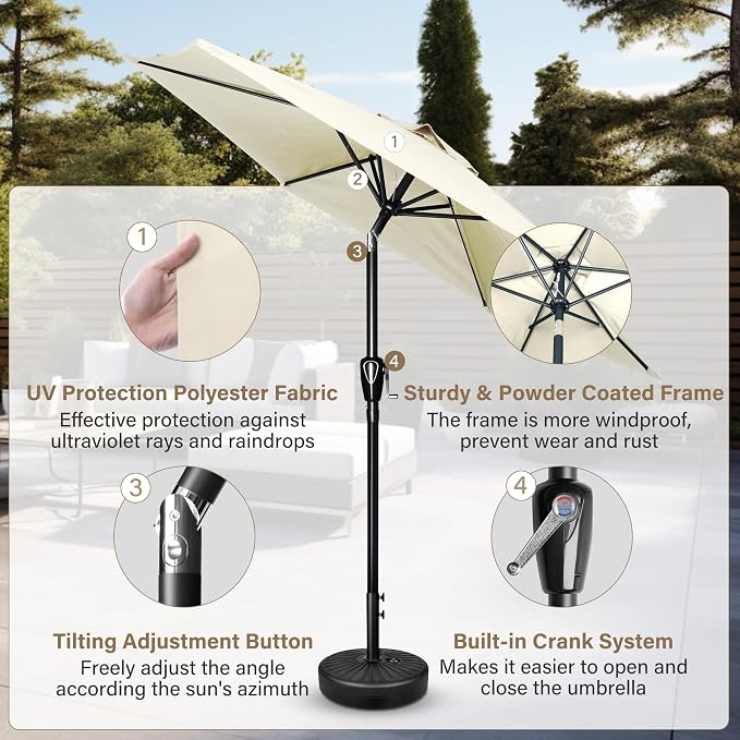 Simple Deluxe 9' Patio Umbrella Outdoor Table Market Yard Umbrella - Image 3