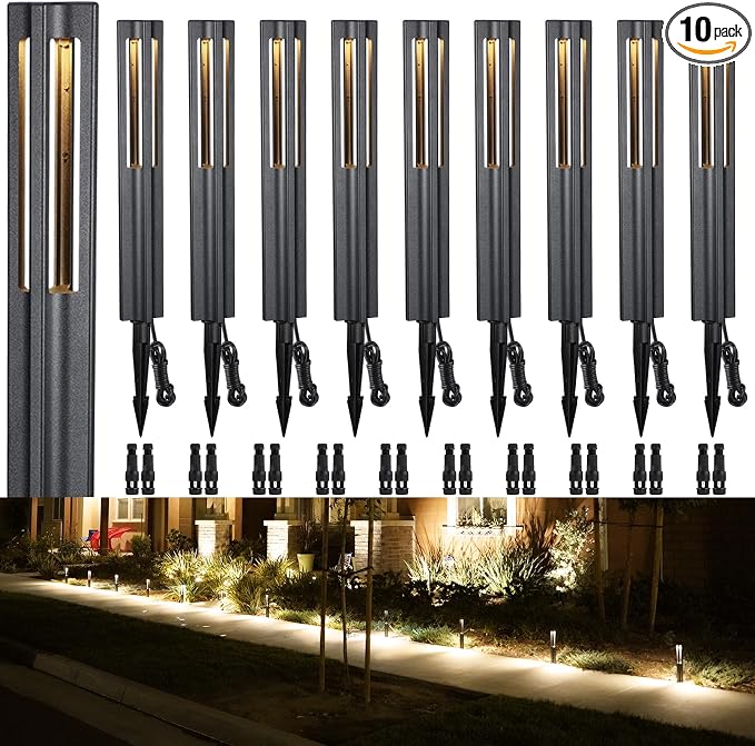 LEONLITE 10-Pack Low Voltage Landscape Pathway Lights, LED Bollard Path Lights by LEONLITE