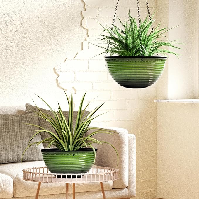 10 Inch Hanging Planter, 2 Pack Hanging Planters - Image 5