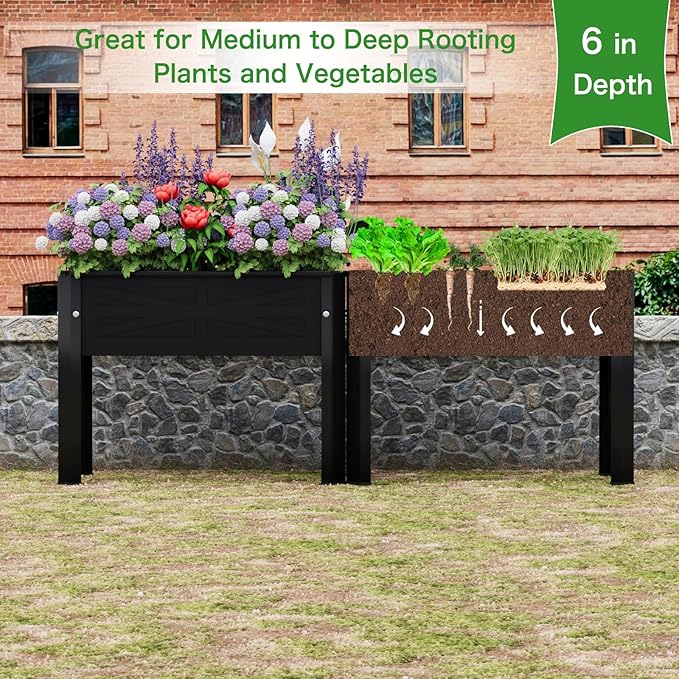 Raised Garden Bed with Tall Legs, Elevated Metal Planter Box - Image 4