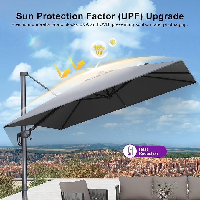 PURPLE LEAF 10' X 13' Rectangle Patio Umbrella - Image 5