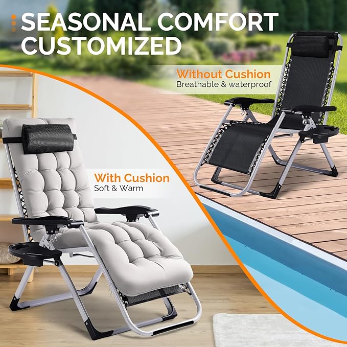 VINGLI Padded Zero Gravity Chair, Lounge Chair - Image 7