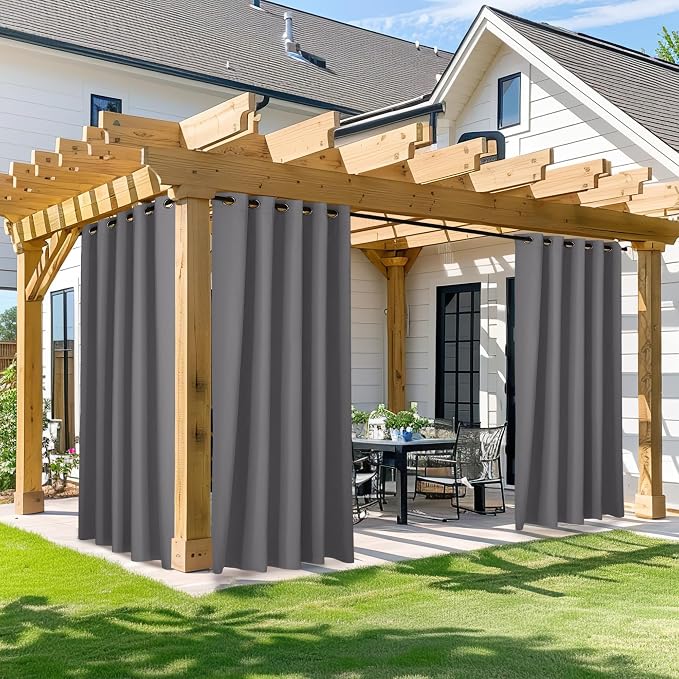 NICETOWN Outdoor Curtains for Patio 95 inch Long, Weatherproof Durable Outdoor by NICETOWN