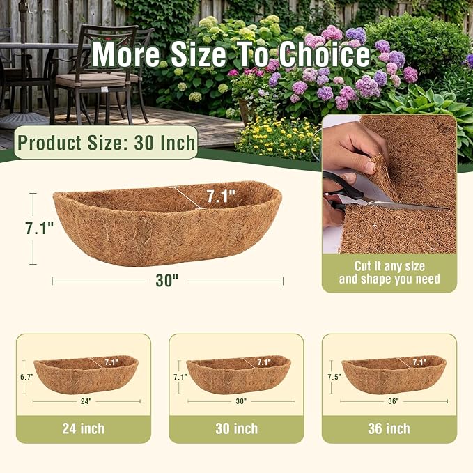 2 Pcs 30 Inch Trough Coco Liner - Image 2