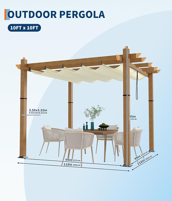 10 x 10 ft Aluminum Pergola - Image 2