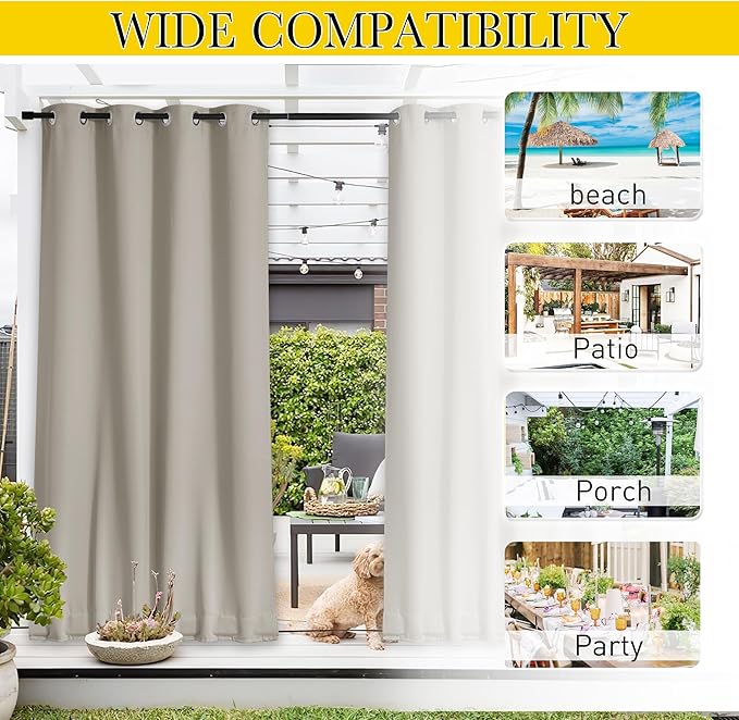 NICETOWN 2 Panels Outdoor Curtains - Image 9