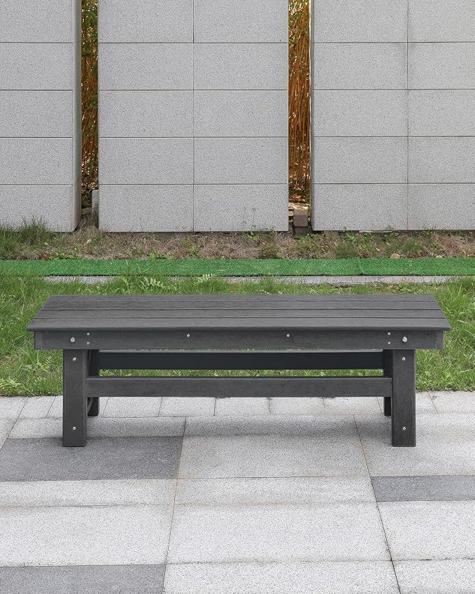 HDPE Outdoor Bench, Poly Lumber Adirondack Benches, Fade-Resistant HDPE Garden - Image 9