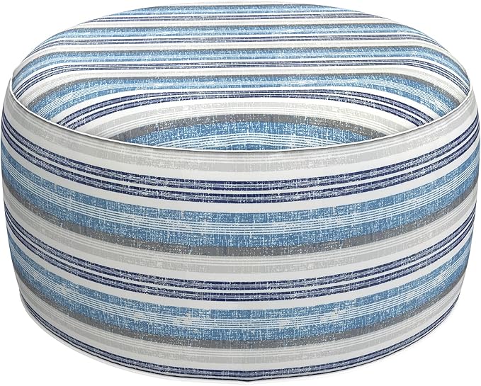 LVTXIII Outdoor Inflatable Ottoman, Fade-Resistant Round Footrest Stool D31”x by LVTXIII