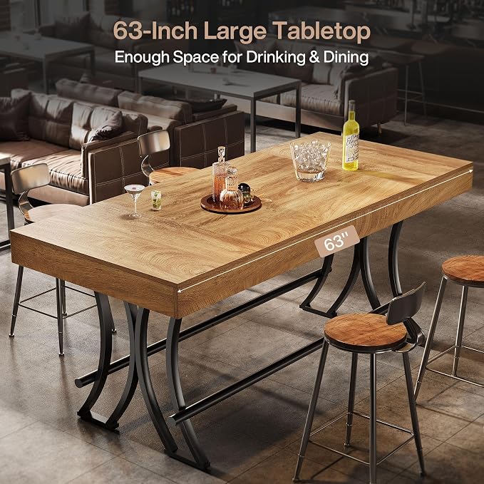 Tribesigns 63" Counter Height Bar Table - Image 4
