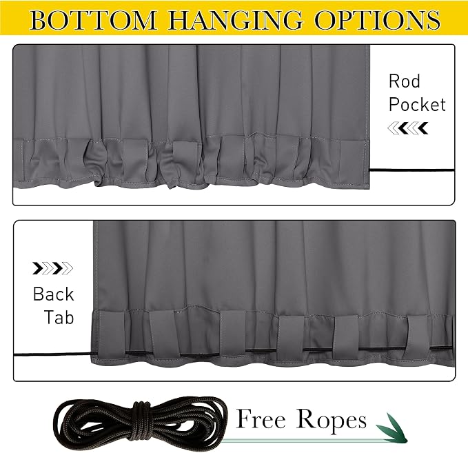 NICETOWN 2 Panels Outdoor Curtains - Image 3