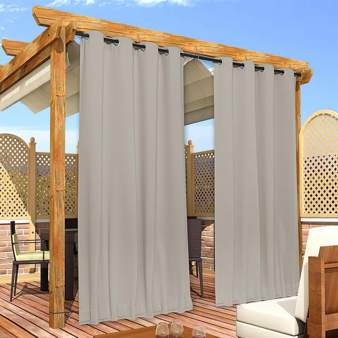 NICETOWN 2 Panels Gazebo Curtains Outdoor Waterproof & Windproof, Top & Bottom - Image 7