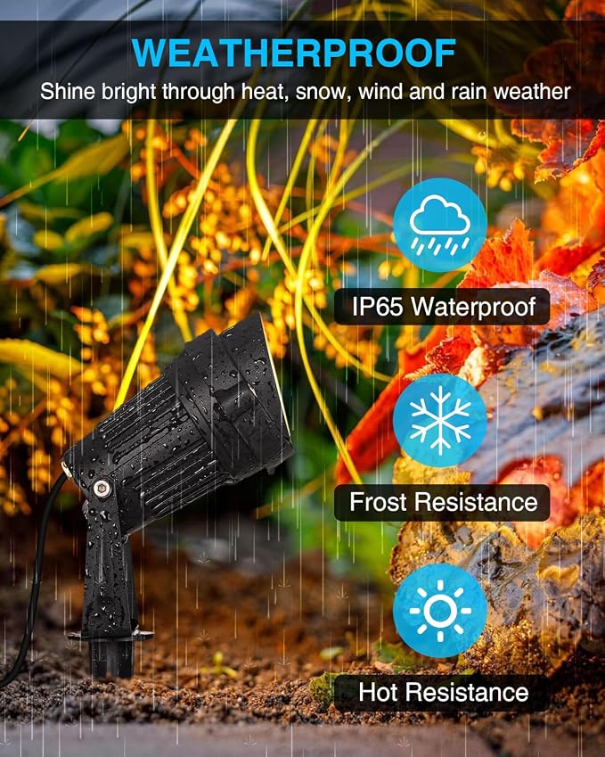 SUNVIE Dusk to Dawn Outdoor Lighting 120V LED Spot Lights Outdoor Landscape - Image 3