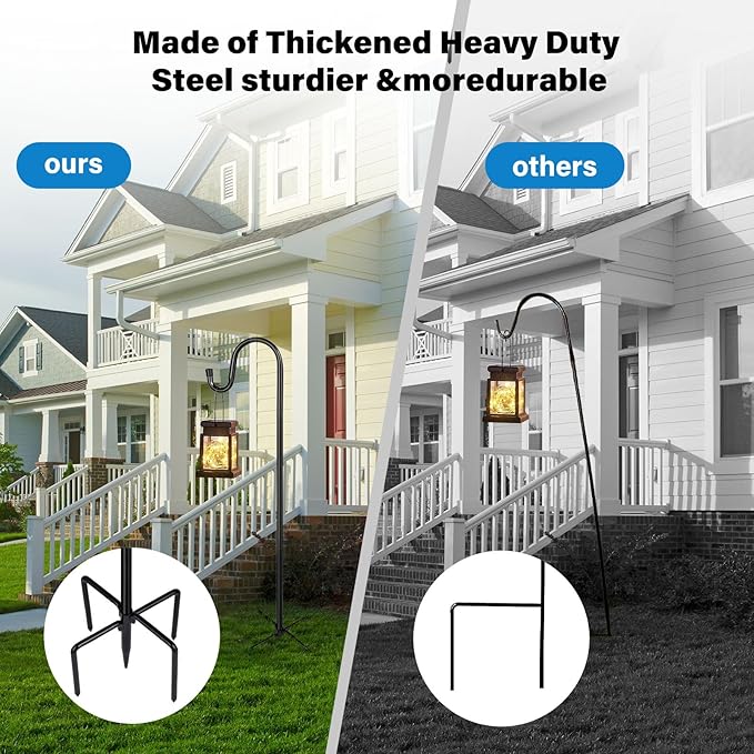 Shepherd Hooks for Outdoor, 1 Pack 62 Inch Bird Feeder Pole - Image 3