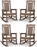SERWALL HDPE Outdoor Rocking Chair Set of 4, Patio Rocking Chairs, All-Weather by SERWALL