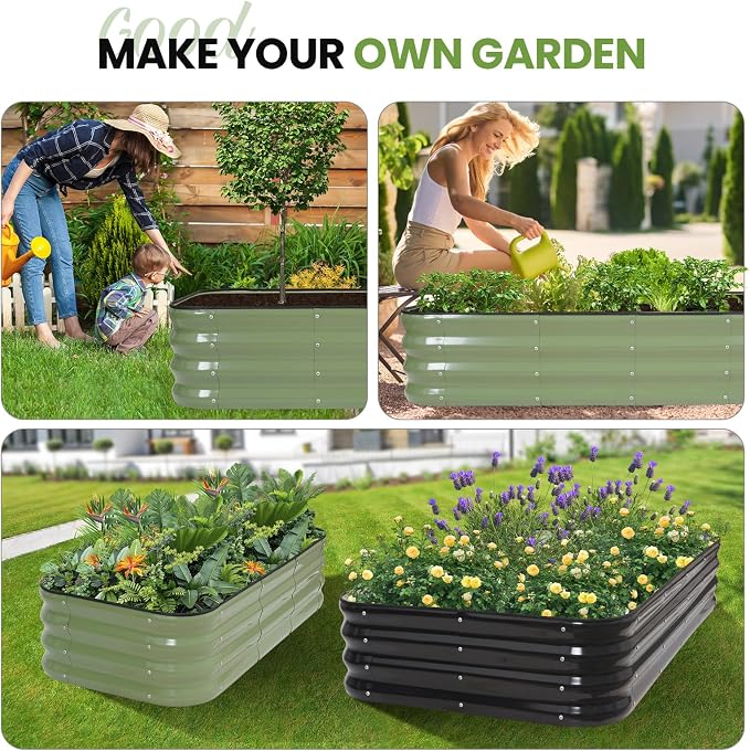 G GOOD GAIN 3-in-1 Adjustable Raised Garden Bed Kit | Galvanized Planter Boxes - Image 9