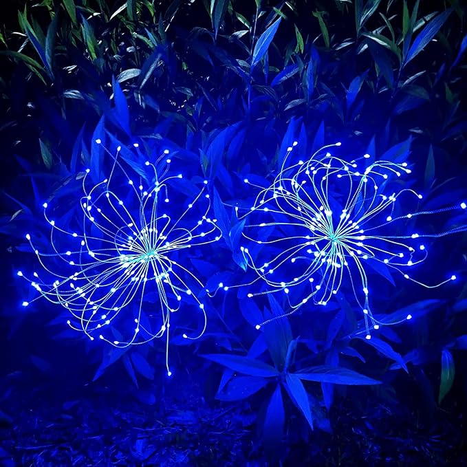 JJGoo Solar Firework Lights, 2 Pack 150 LEDs 2 Lighting Modes Solar Lights - Image 2