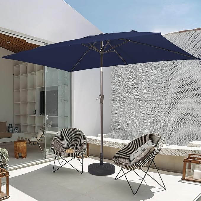 JEAREY 6.5x10 ft Rectangular Patio Umbrellas Rectangle Outdoor Umbrella - Image 8