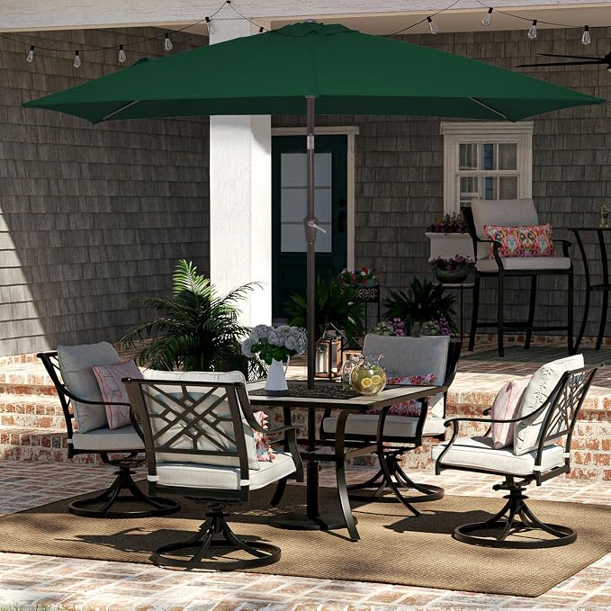 JEAREY 6.5x10 ft Rectangular Patio Umbrellas Rectangle Outdoor Umbrella - Image 2