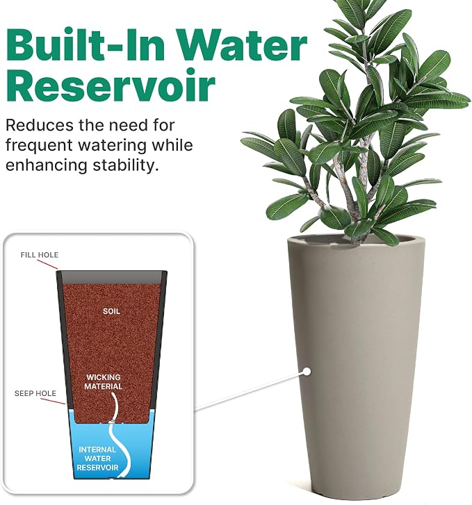 Step2 Tremont Tall Round Tapered Planter, Indoor/Outdoor Plants, Efficient - Image 5