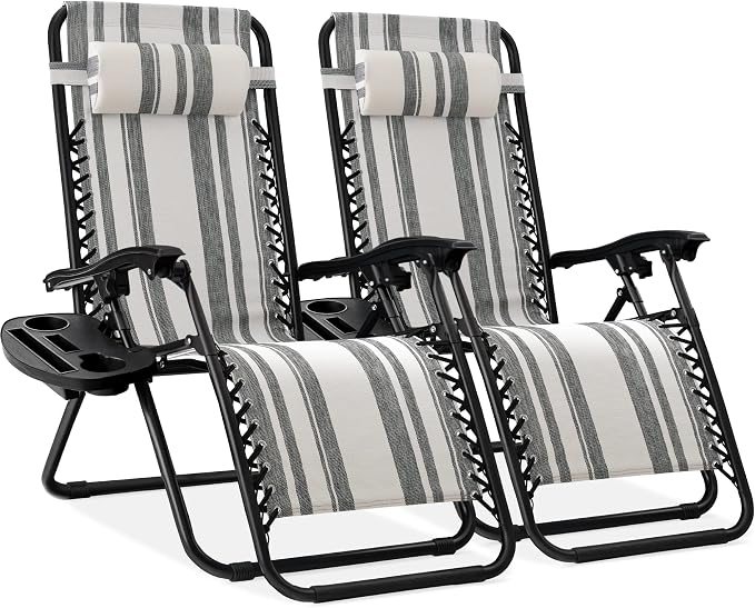 Best Choice Products Set of 2 Adjustable Steel Mesh Zero Gravity Lounge Chair by BestChoiceProducts