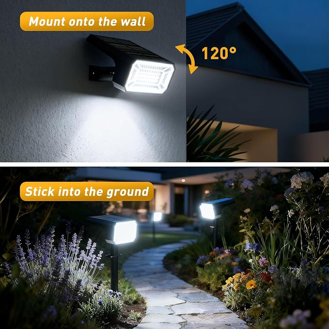 Solar Spot Lights Outdoor Waterproof IP65, 2-in-1 Solar Landscape Spotlights - Image 5