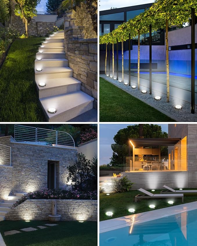 btfarm 12 Pack Solar Lights Outdoor, 8 LED Solar Ground Lights IP65 Waterproof - Image 5