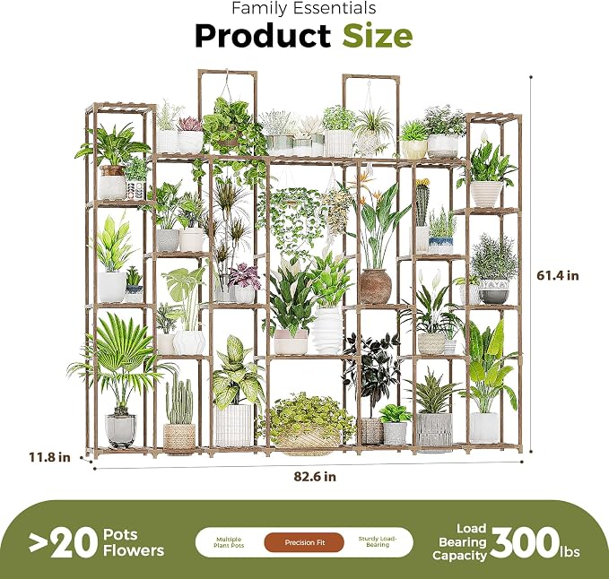 Bamworld Plant Shelf Indoor 30 Pots Large Plant Shelf Wide Tall Outdoor Plant - Image 5