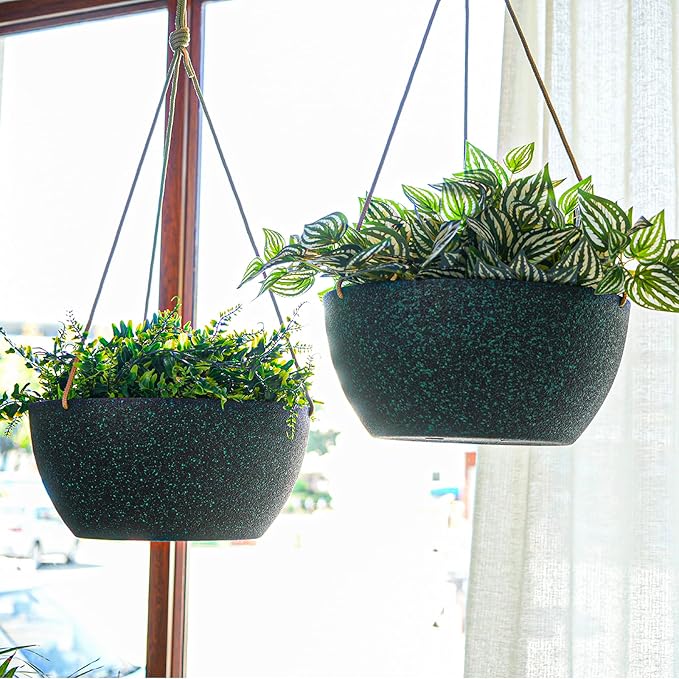 12 Inch 2 Pack Large Hanging Planters - Image 4
