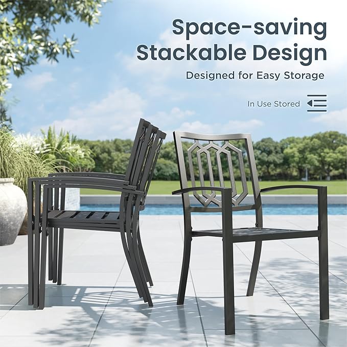 PHI VILLA 7 Pieces Outdoor Round Dining Set - Image 4