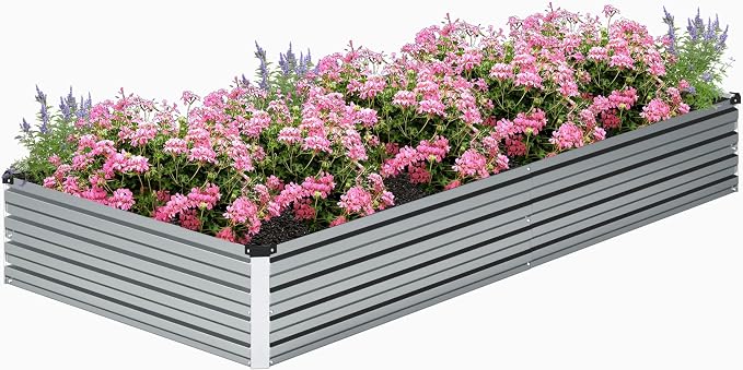 2PCS 8x4x1FT Galvanized Raised Garden Bed Kit, Vegetable Boxes-Rectangle Metal - Image 9