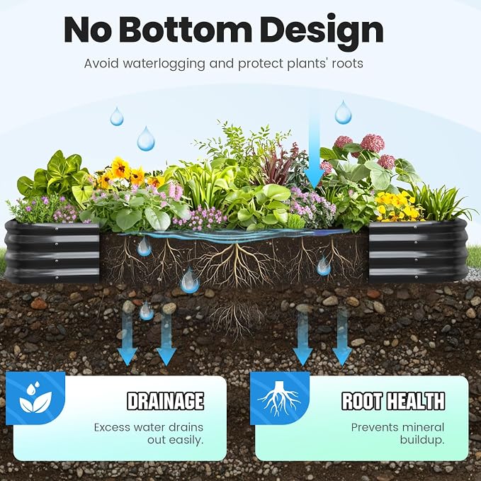 Quictent Galvanized Raised Garden Bed Kit, Dark Grey - Image 5