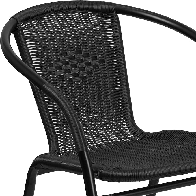 Flash Furniture Lila Modern Rattan Indoor/Outdoor Stackable Dining Chairs - Image 12