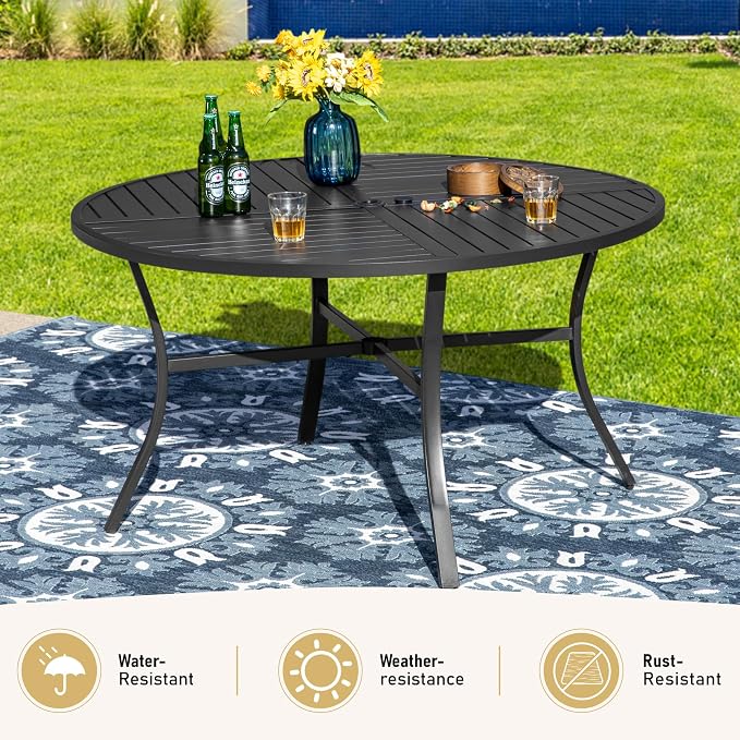 7 Pieces Patio Dining Set, 6 x Woven Rattan Chairs - Image 6