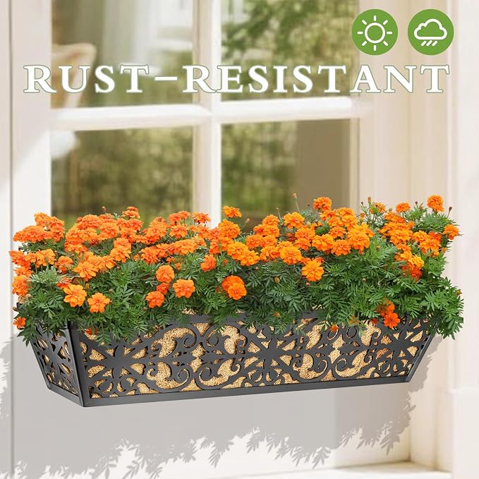6 Pack 30 Inch Window Boxes Planters Railing Planter Box - Image 8