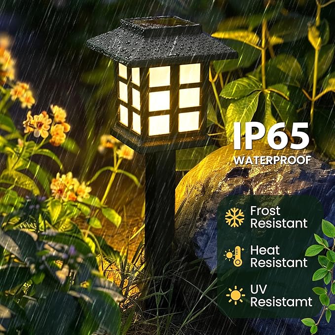 GIGALUMI Solar Outdoor Lights，8 Pack LED Solar Lights Outdoor Waterproof - Image 2