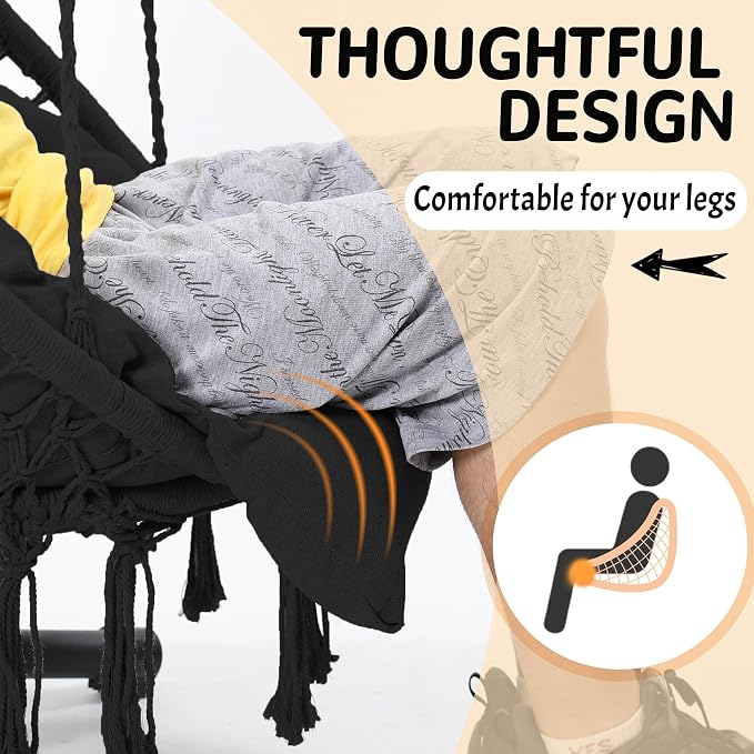 Macrame Hammock Hanging Swinging Chair - Image 4