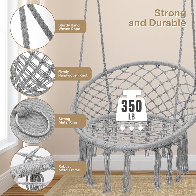 Athena Collection Hammock Chair Hanging Swing Chair - Image 4