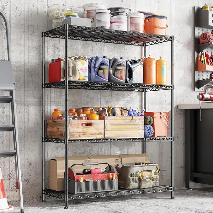 Xcity Storage Shelves, 4 Tier Heavy Duty Metal Shelving Unit - Image 2
