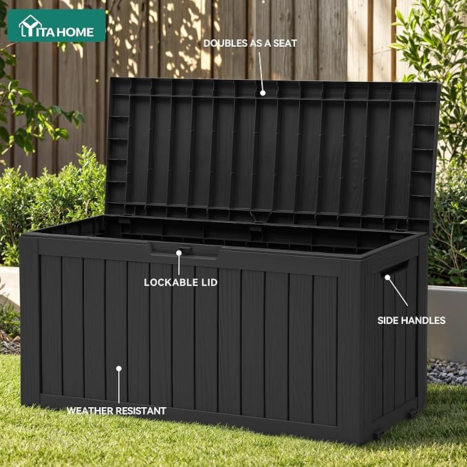 YITAHOME 72 Gallon Outdoor Resin Deck Box - Image 3