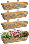 4 Pack 30 Inch Window Boxes Planters Railing Planter Box by KarlliuHOMEGARDEN