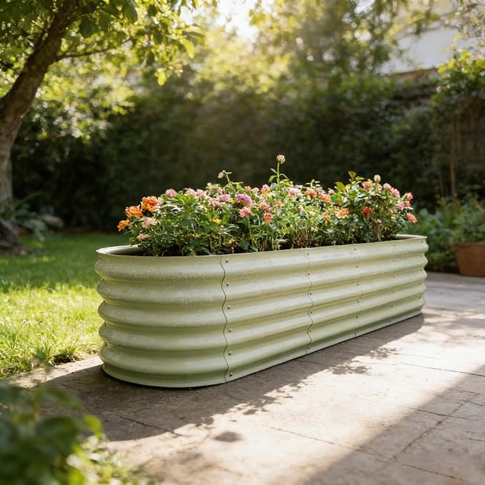 Gardmax Galvanized Raised Garden Bed, Lightweight Planter Boxes Outdoor - Image 7