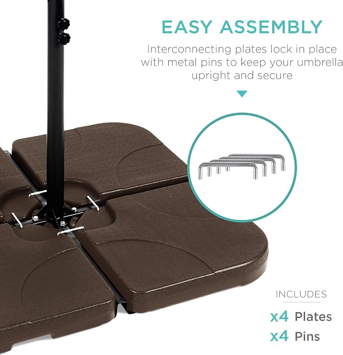 Best Choice Products 4-Piece 155lb Capacity Heavy-Duty Cantilever Offset Patio - Image 4
