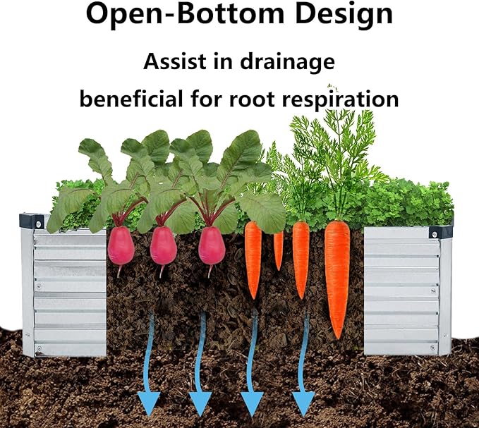 2 Pack 6x1.5x1FT Galvanized Raised Garden Beds Kit Outdoor Metal Gardening - Image 3