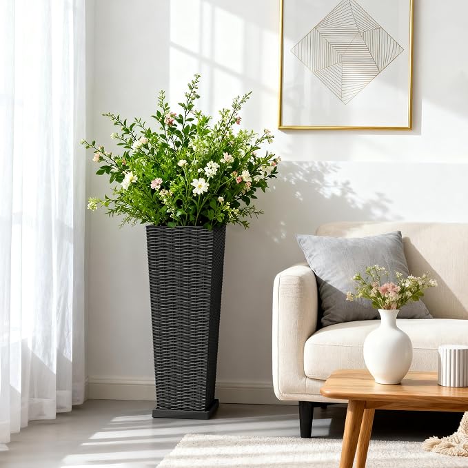 Set of 2 32 Inch Tall Plastic Planters - Image 4