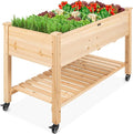 Best Choice Products Raised Garden Bed 48x24x32-inch Mobile Elevated Wood by BestChoiceProducts