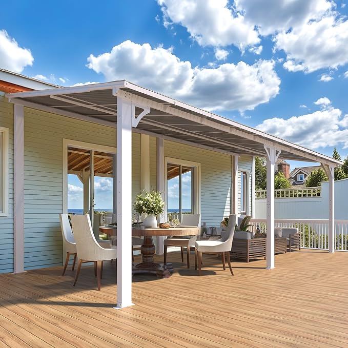 AECOJOY 20' x 8' White Outdoor Gazebo by AECOJOY