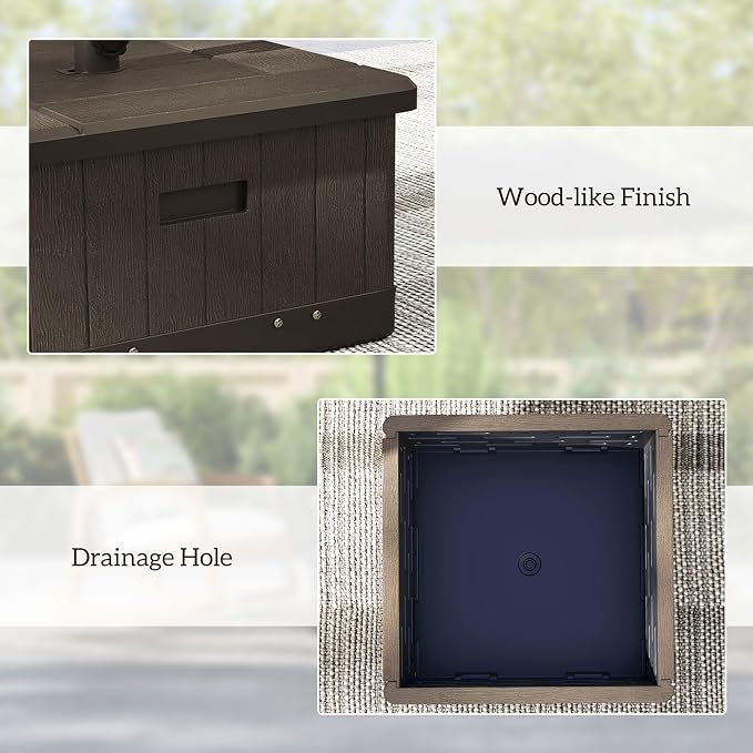 Outsunny 3-in-1 Outdoor Umbrella Base, Coffee End Table, Planter Box - Image 8